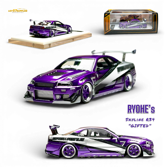 404ERROR x LOT 57 RYOHE's Skyline R34 "GIFTED" Resin 1:64
