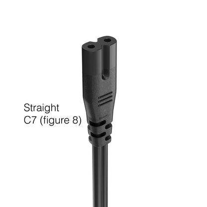 TCL TV 6-Foot AC Power Cord with C7 - Figure-8 female Connector | Google TV's | Roku TV's - G0703-000258