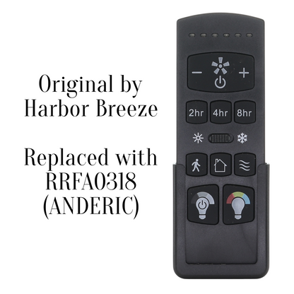 Anderic RRFA0318 Ceiling Fan Remote Control for Harbor Breeze FA0198 | Arbormere 60-in  | Queensdale 60-in | Outermark 60-in - A25-FA0198A