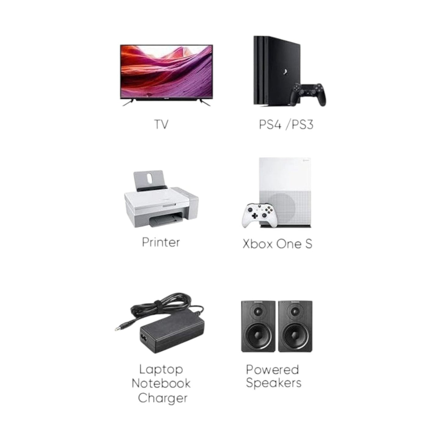 TCL TV 6-Foot AC Power Cord with C7 - Figure-8 female Connector | Google TV's | Roku TV's - G0703-000258