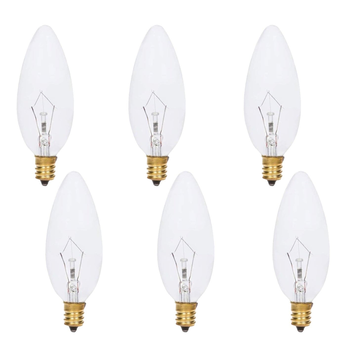 Foundation™ 40-Watt Full Spectrum Incandescent Dimmable Light Bulb - 2700K Soft White, E12 Candelabra Base, Torpedo - 6-Pack