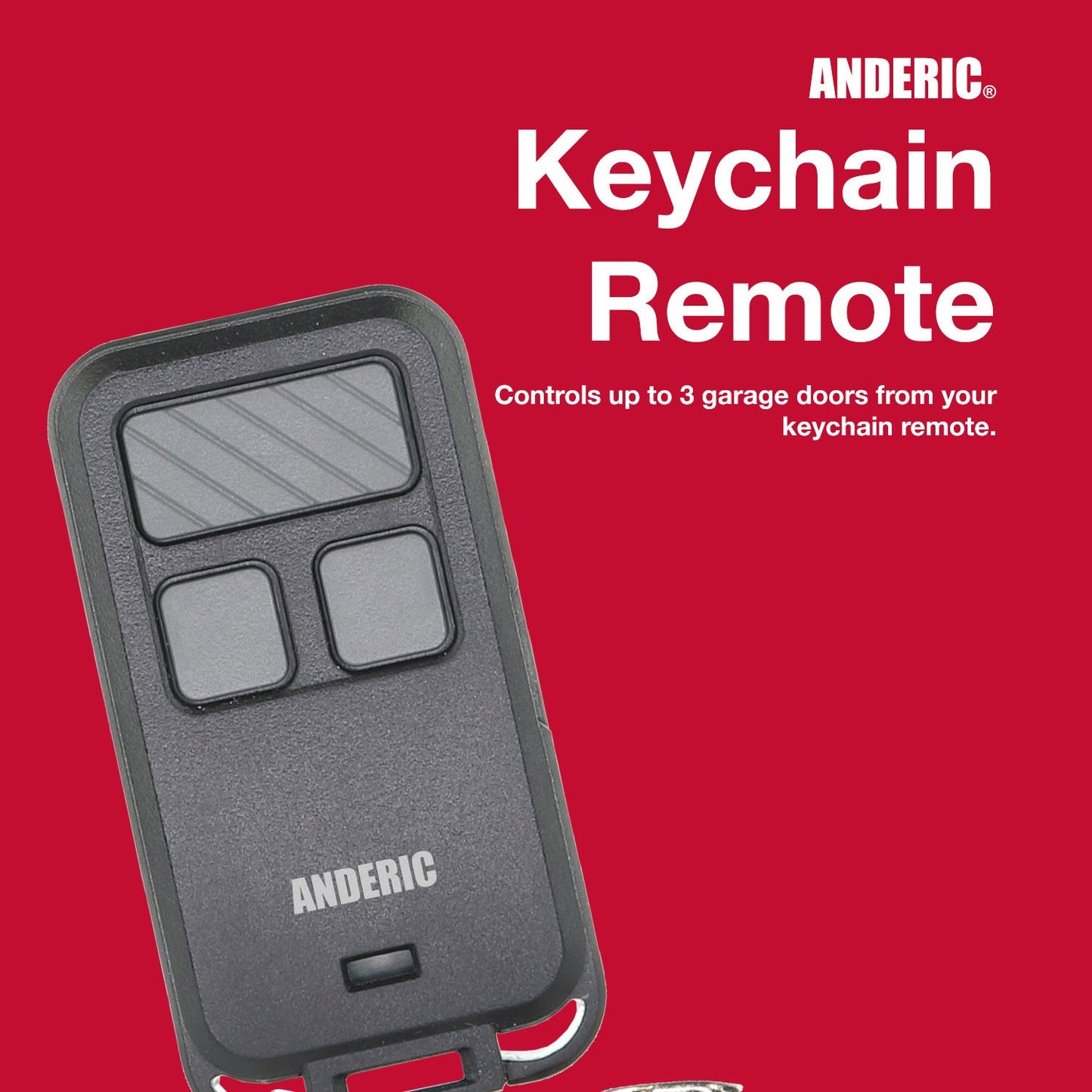 Anderic 890MAX Keychain Universal Garage Door Opener Remote Control for Purple, Yellow, Green, Red, and Orange Learning key